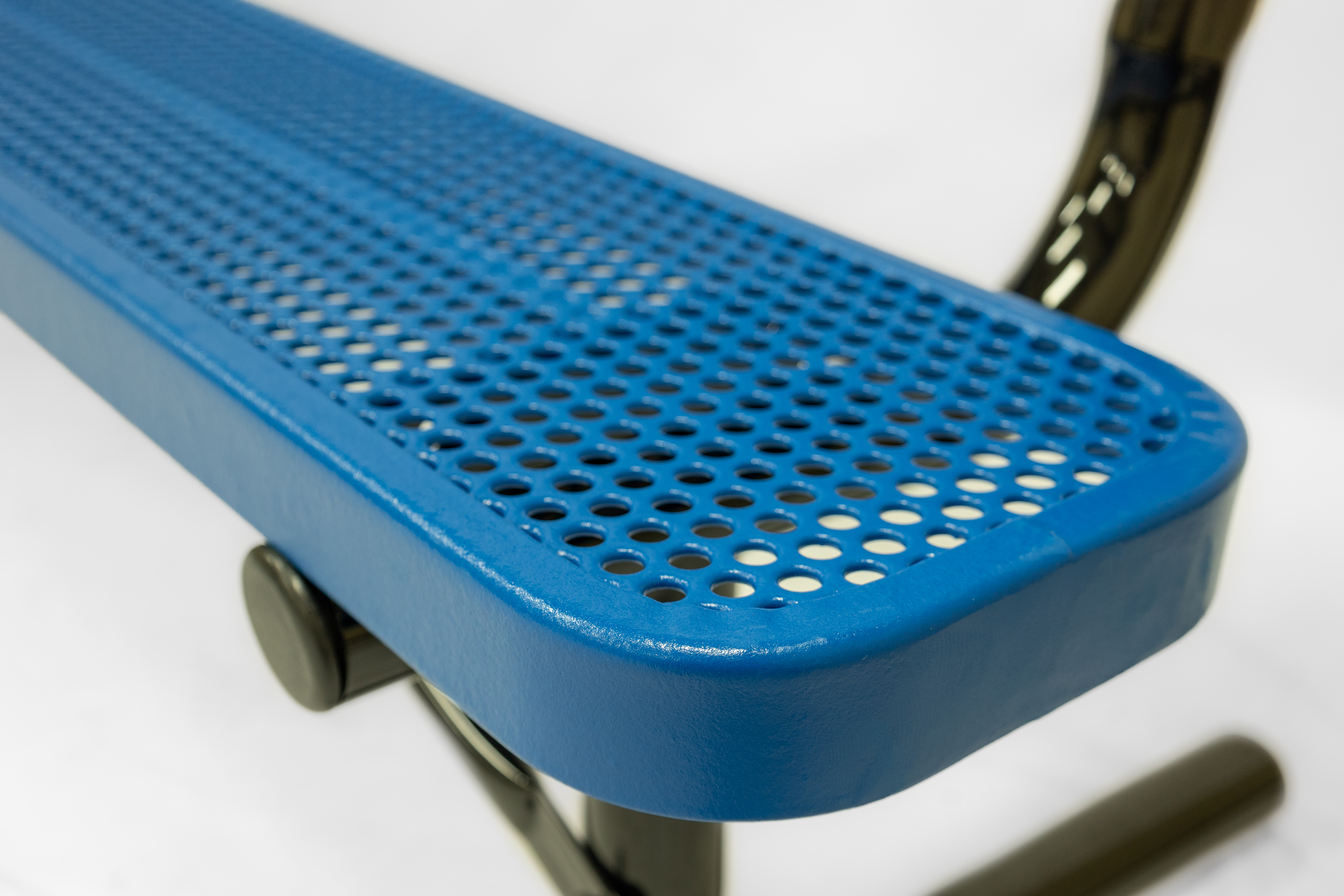 Light blue perforated textured finish